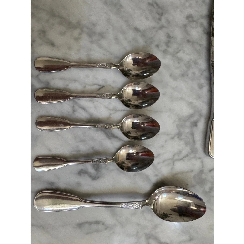 Nirosta Edelstahl 18/8 Stainless Steel Flatware Set 35pc Floral Fiddle Germany